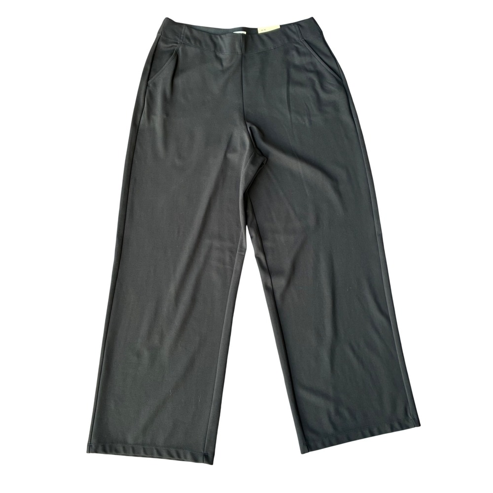 Max Studio London Black Wide Leg Trousers Mid Rise Full Length Size XL NWT